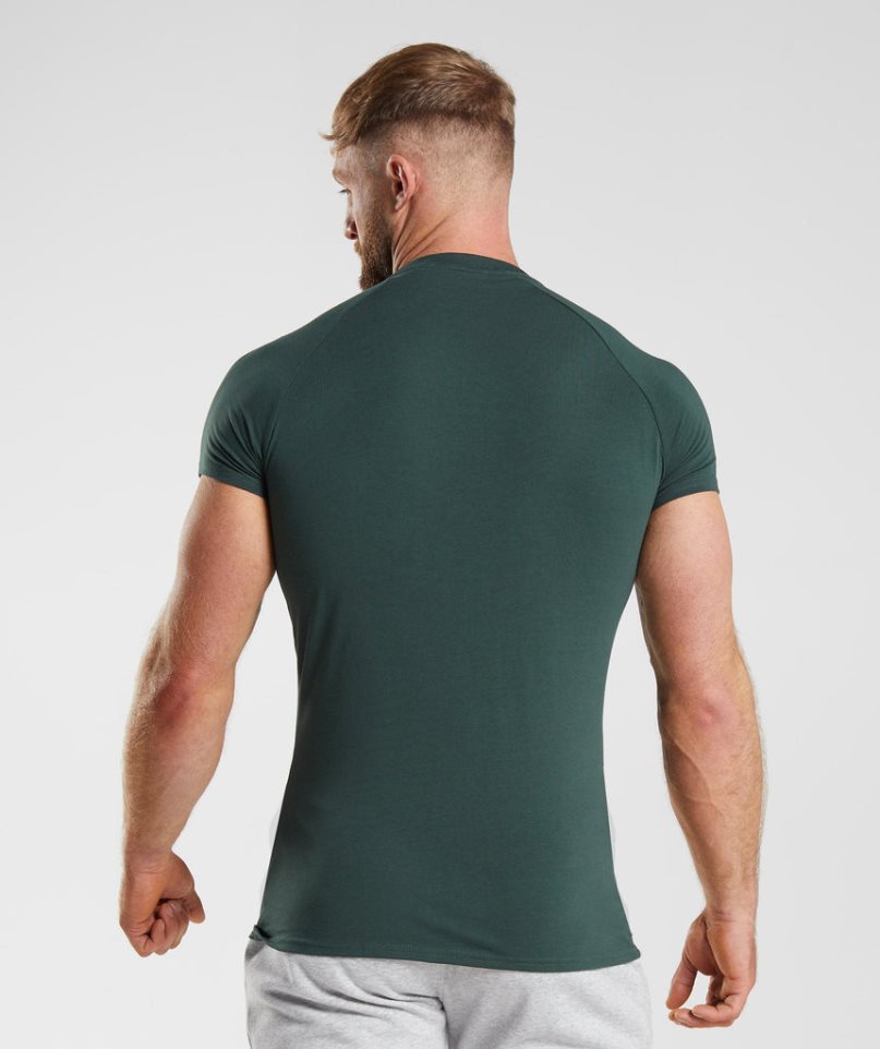 Men's Gymshark Apollo T-Shirts Green | CA 7563A8